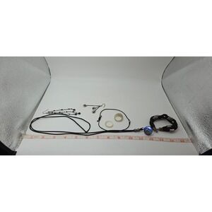 Galaxy Glass Pendant Necklace Braided Bracelet Dangle Earrings Resin Ring Lot